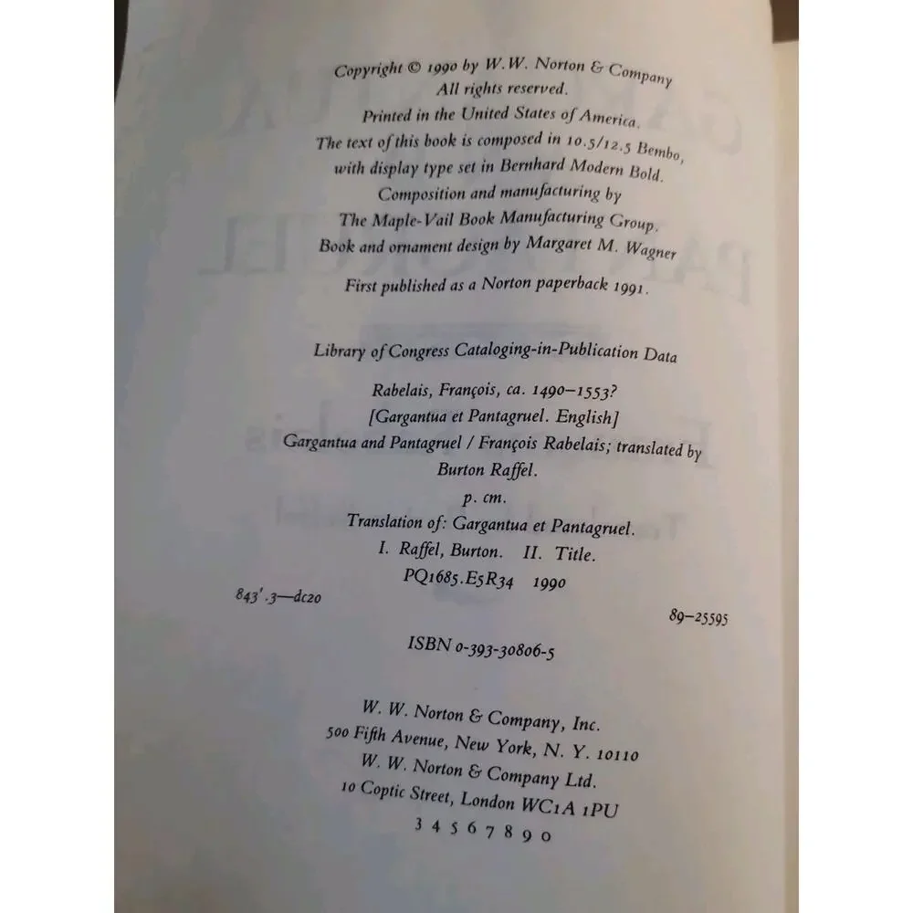 W.W. Norton gargantua pantagruel